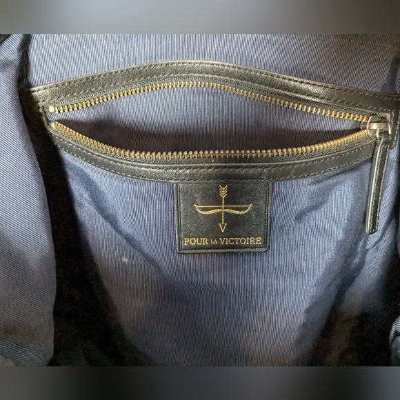 Black Leather Tote by Por La Victoire - Picture 10 of 16